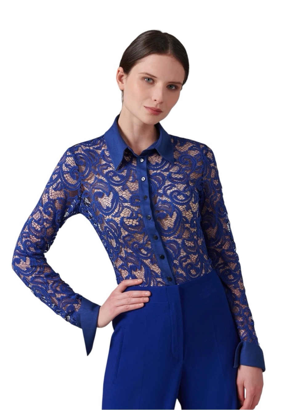 Anne Fontaine Stretch Lace Shirt
